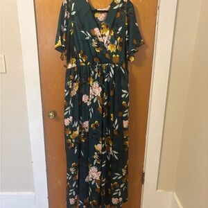 Baltic Born Green Floral Maxi Dress